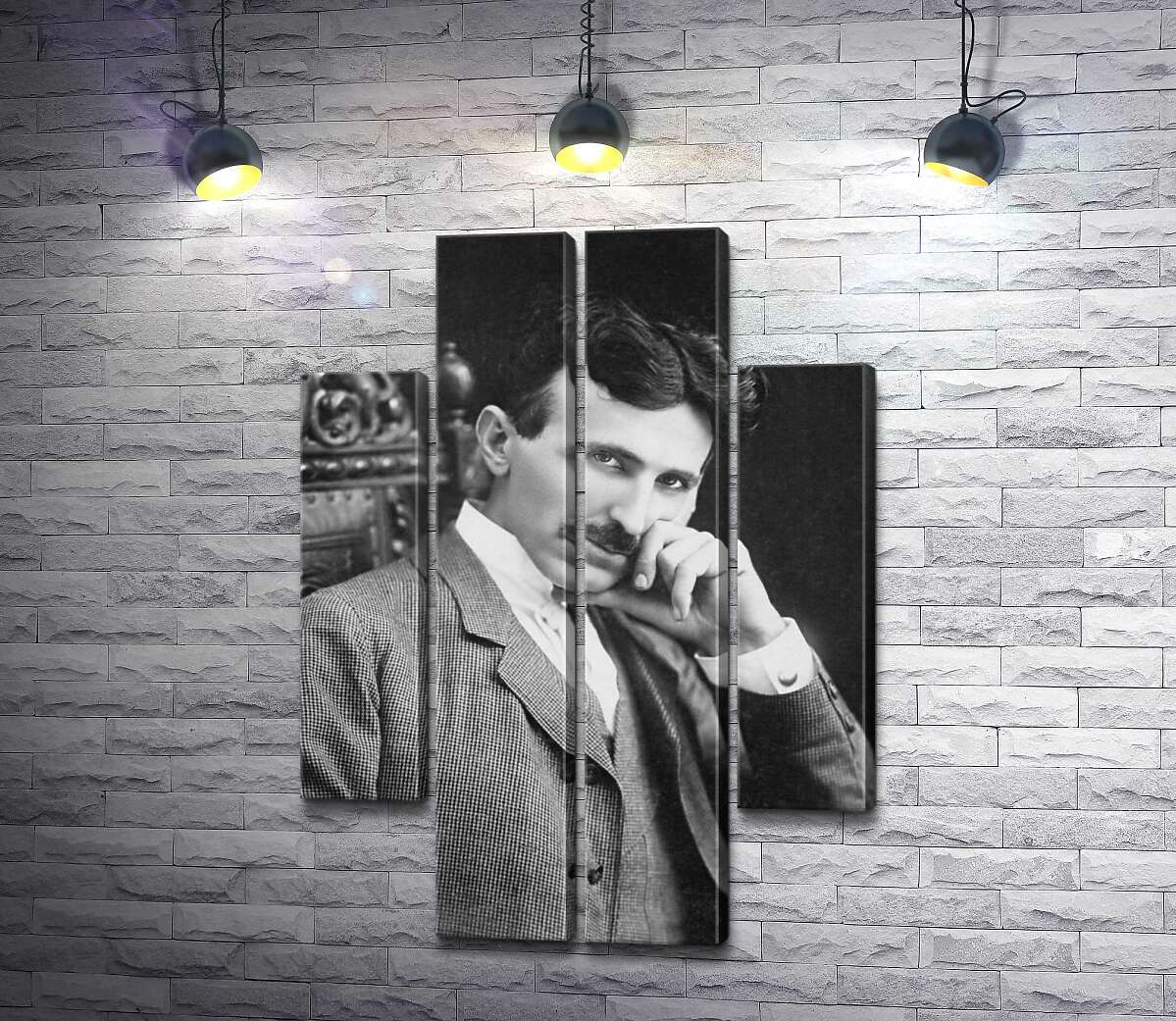 модульная картина Портрет сербского изобретателя Николы Тесли (Nikola Tesla) (Модуль №20)