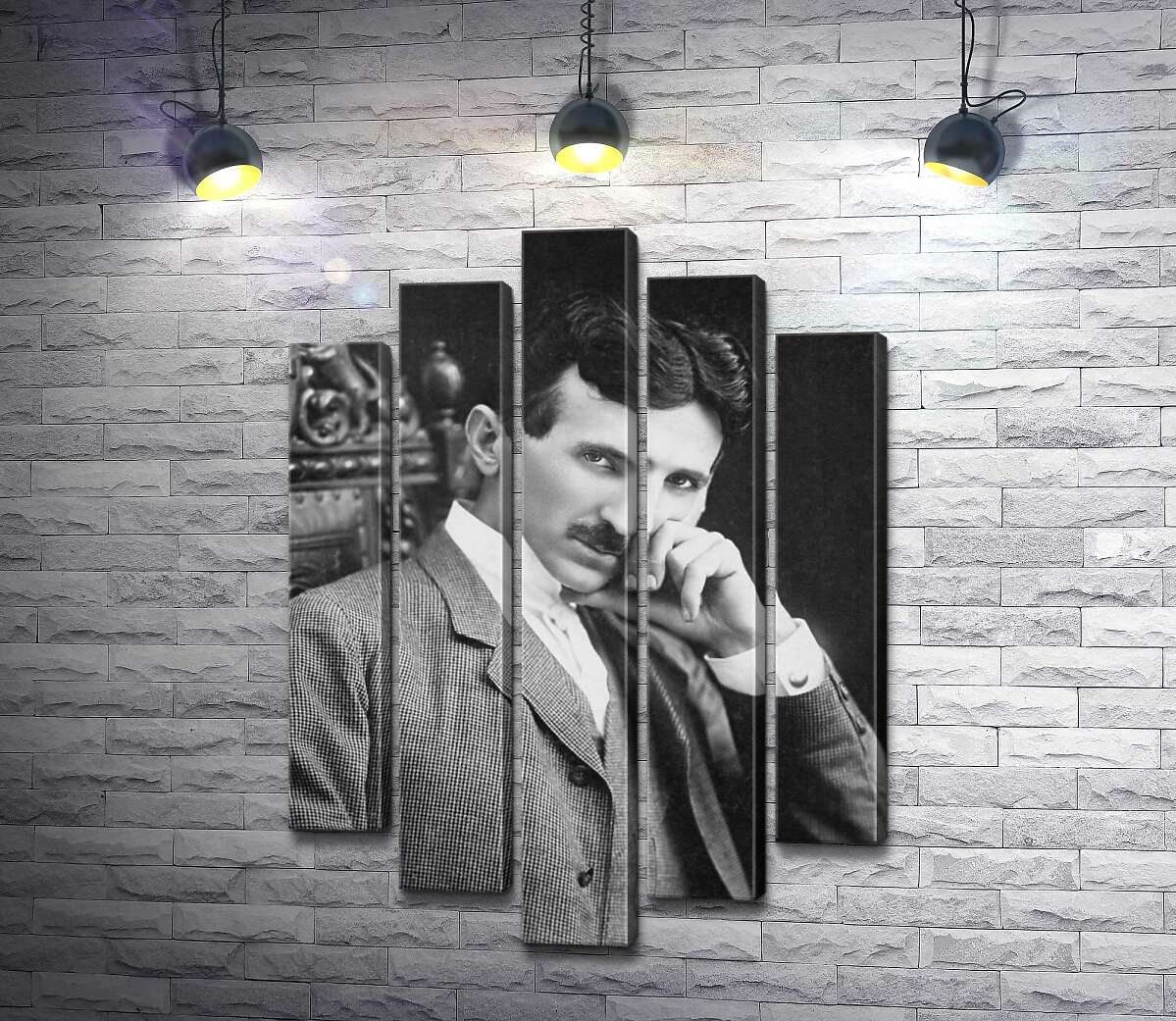 модульна картина Портрет сербського винахідника Ніколи Тесли (Nikola Tesla) (Модуль №4)