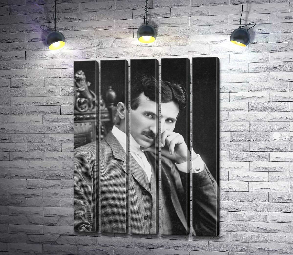 модульна картина Портрет сербського винахідника Ніколи Тесли (Nikola Tesla) (Модуль №26)
