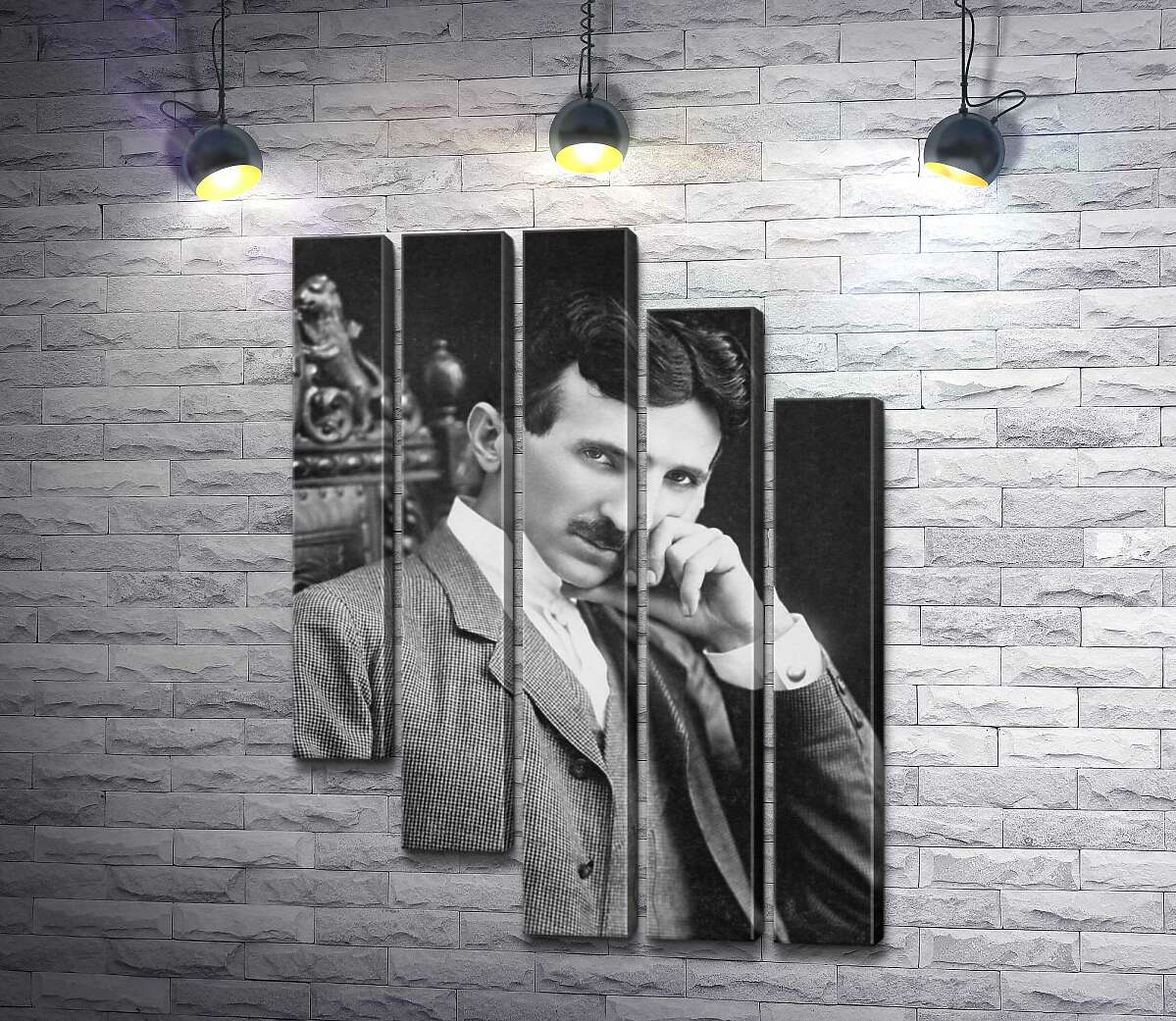 модульная картина Портрет сербского изобретателя Николы Тесли (Nikola Tesla) (Модуль №28)