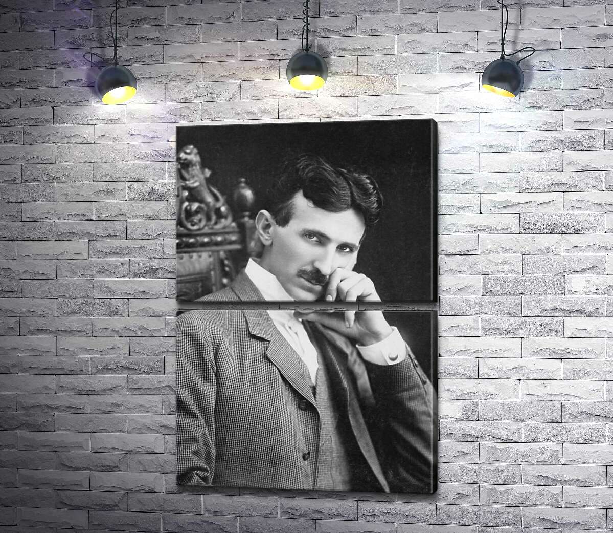 модульная картина Портрет сербского изобретателя Николы Тесли (Nikola Tesla) (Модуль №7)