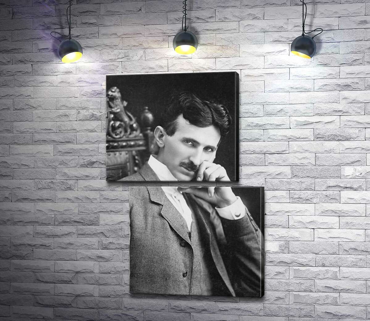 модульная картина Портрет сербского изобретателя Николы Тесли (Nikola Tesla) (Модуль №8)