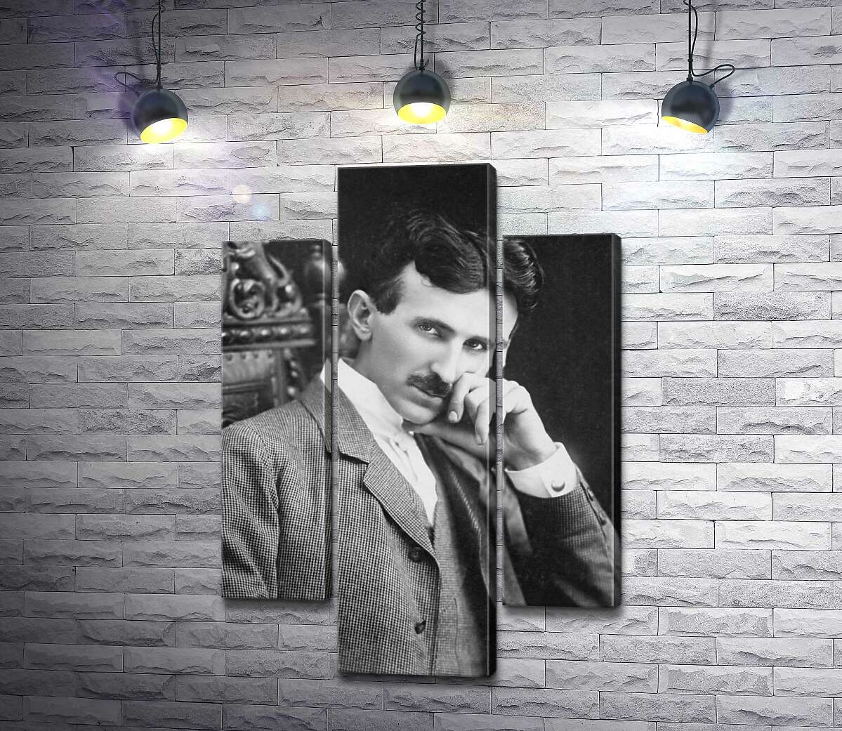 модульна картина Портрет сербського винахідника Ніколи Тесли (Nikola Tesla) (Модуль №10)