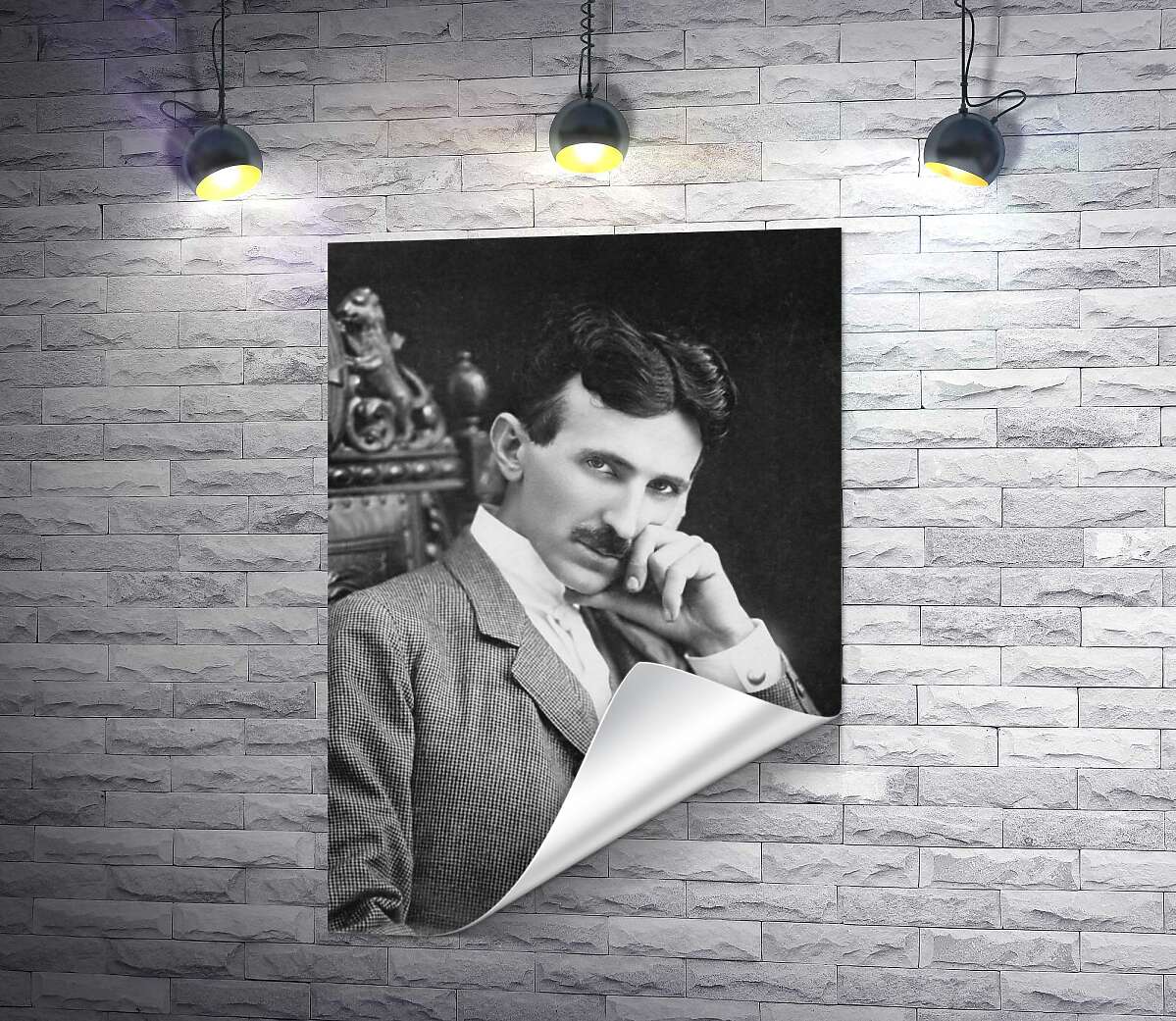 друк Портрет сербського винахідника Ніколи Тесли (Nikola Tesla)