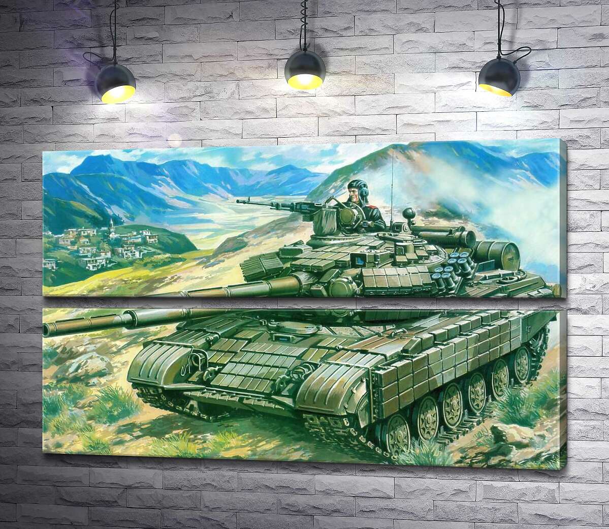 модульная картина Т-64БВ – основной танк сухопутных войск Украины (Модуль №7)