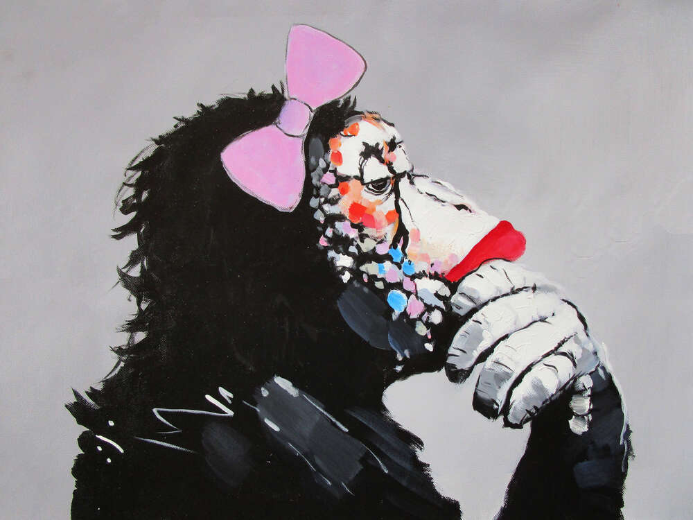 картина-постер Леди обезьяна – Бэнкси (Banksy)