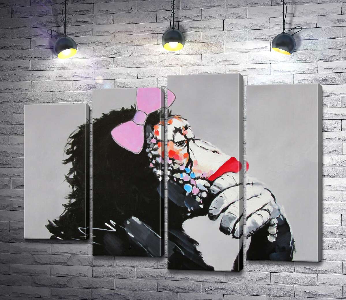 модульна картина Леді мавпа (Модуль №3) - Бенксі (Banksy)