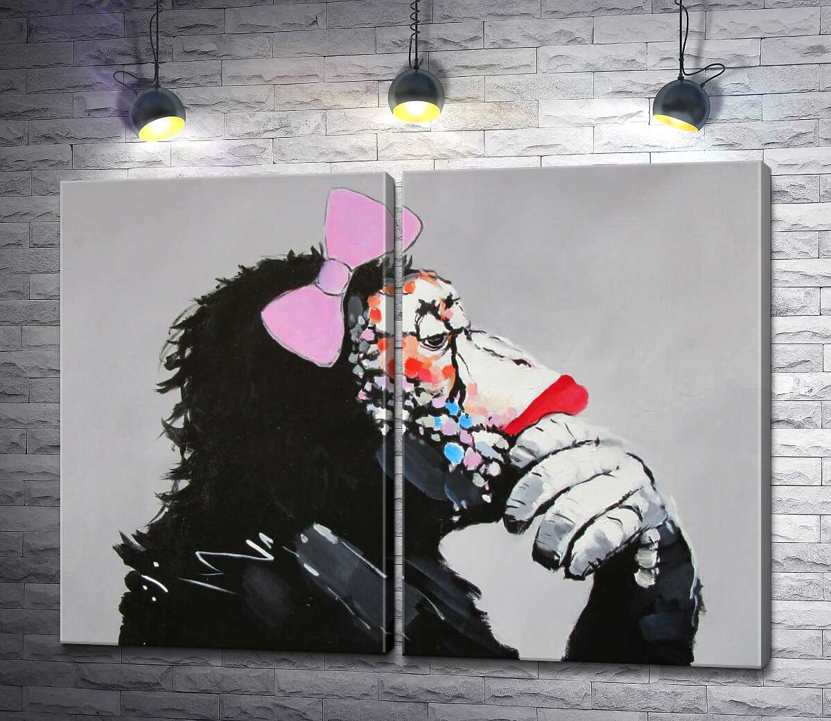 модульная картина Леди обезьяна – Бэнкси (Banksy)
