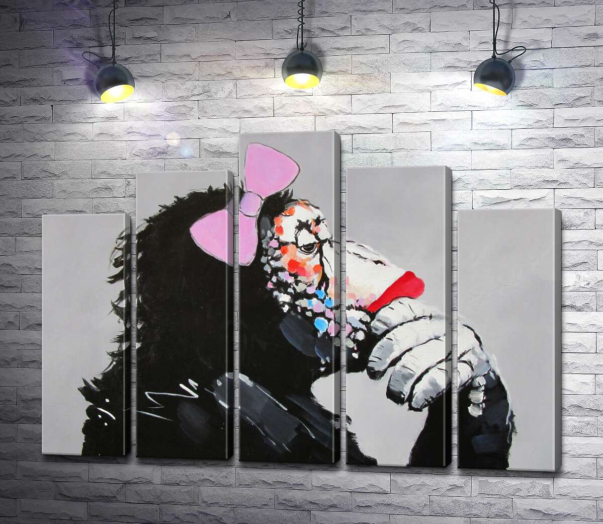 модульная картина Леди обезьяна (Модуль №29) – Бэнкси (Banksy)