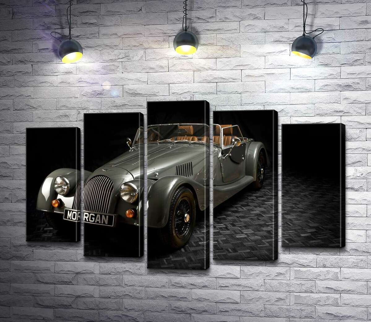 модульна картина Люксовий ретро-автомобіль Morgan Roadster (Модуль №4)