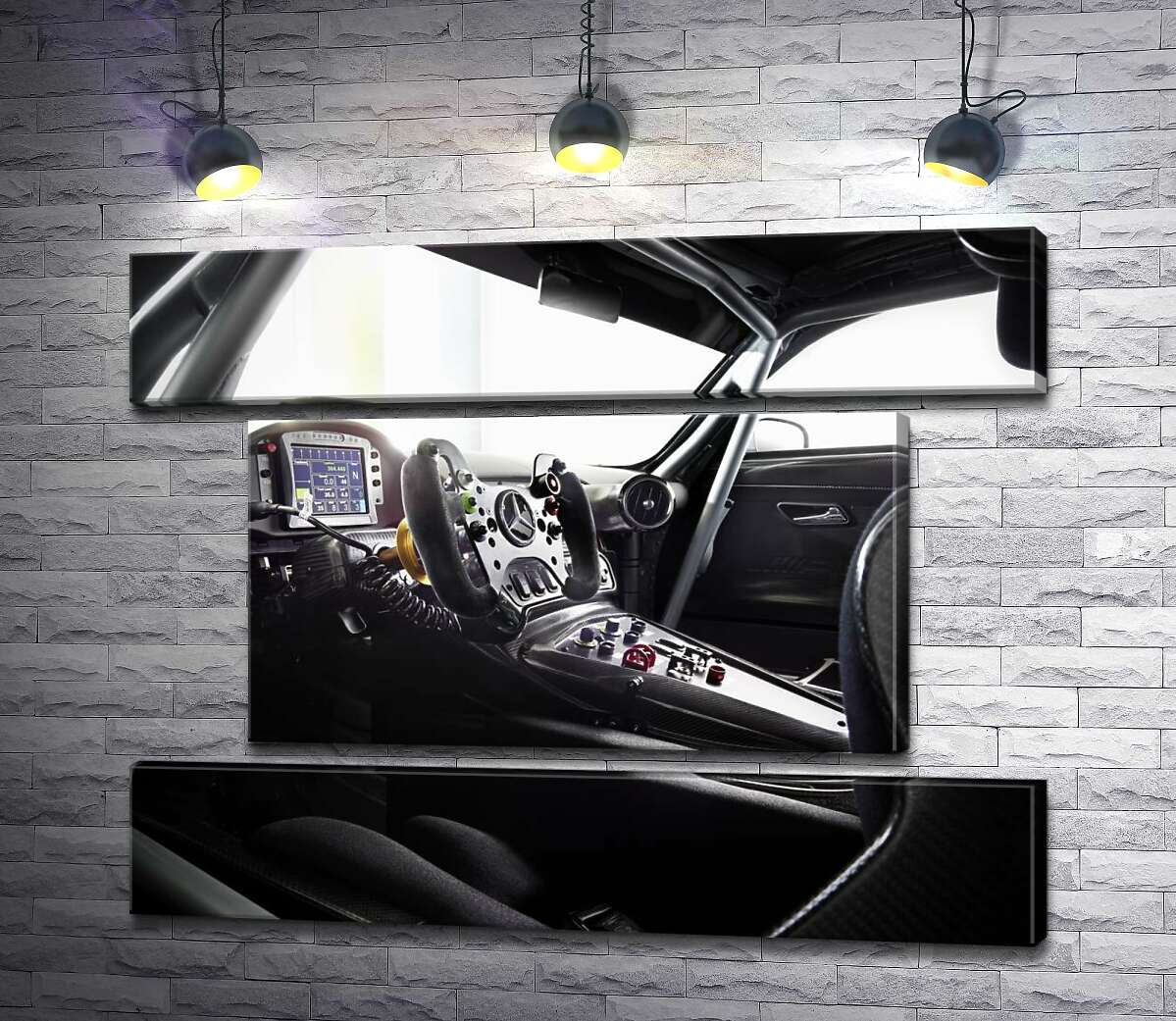 модульная картина Уникальный салон гоночного автомобиля Mercedes-AMG GT3 (Модуль №18)