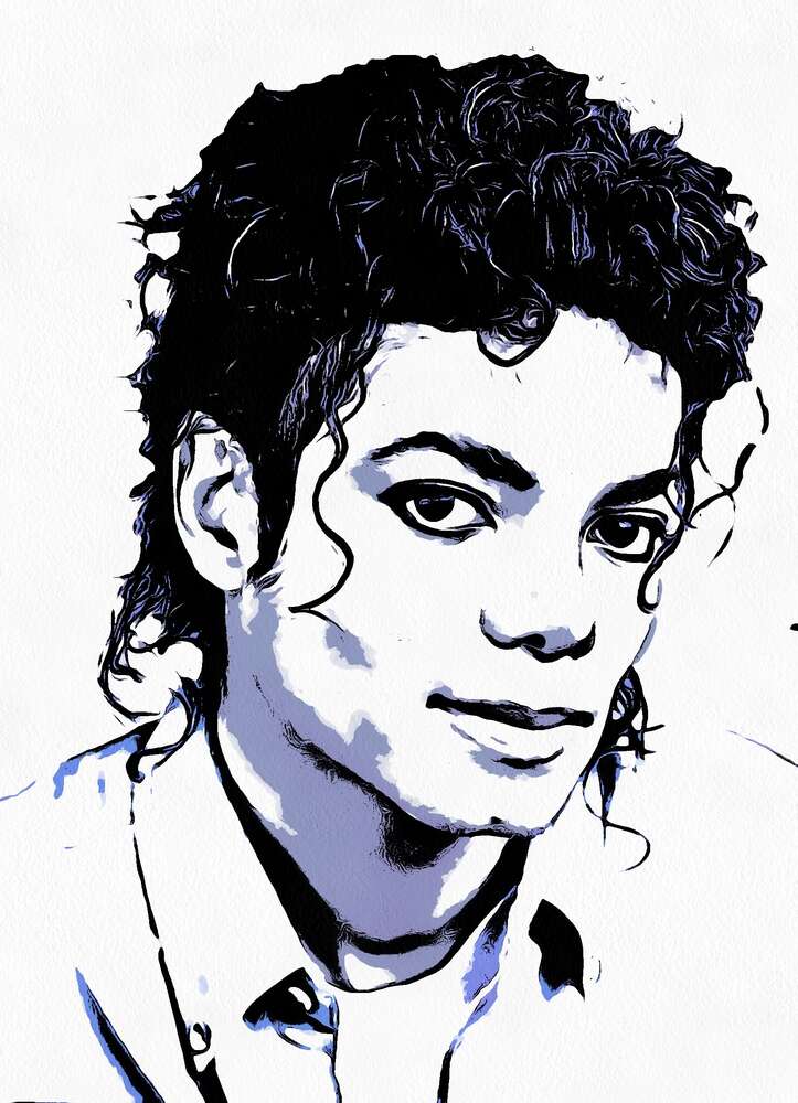 картина-постер Черно-белый тон портрета Майкла Джексона (Michael Jackson)