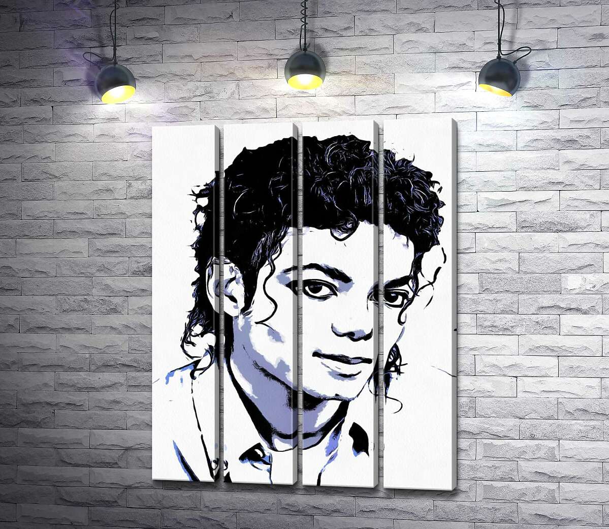 модульная картина Черно-белый тон портрета Майкла Джексона (Michael Jackson) (Модуль №24)
