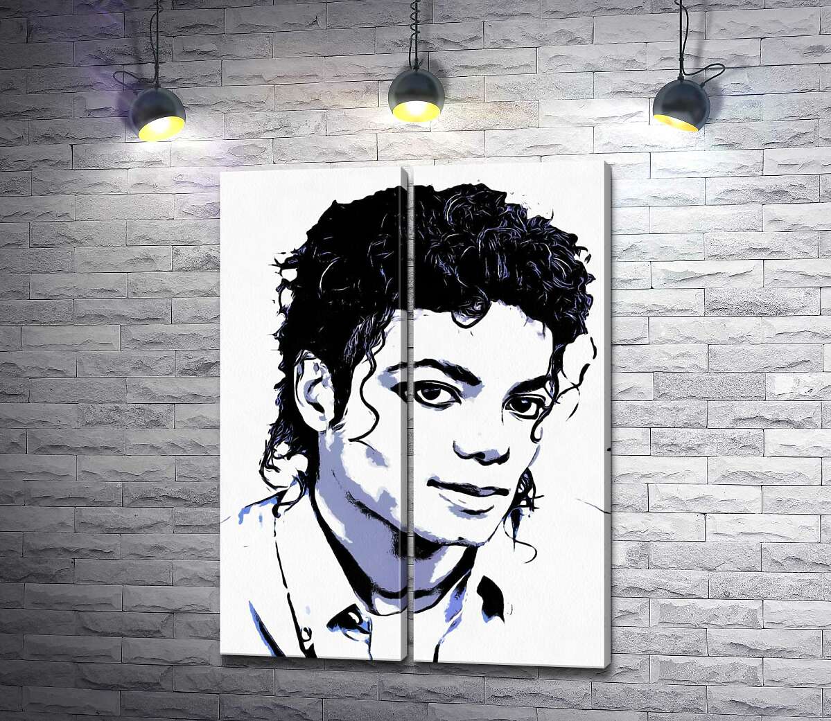 модульна картина Чорно-білий тон портрету Майкла Джексона (Michael Jackson)