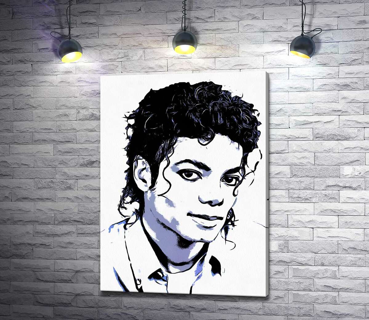 картина Чорно-білий тон портрету Майкла Джексона (Michael Jackson)