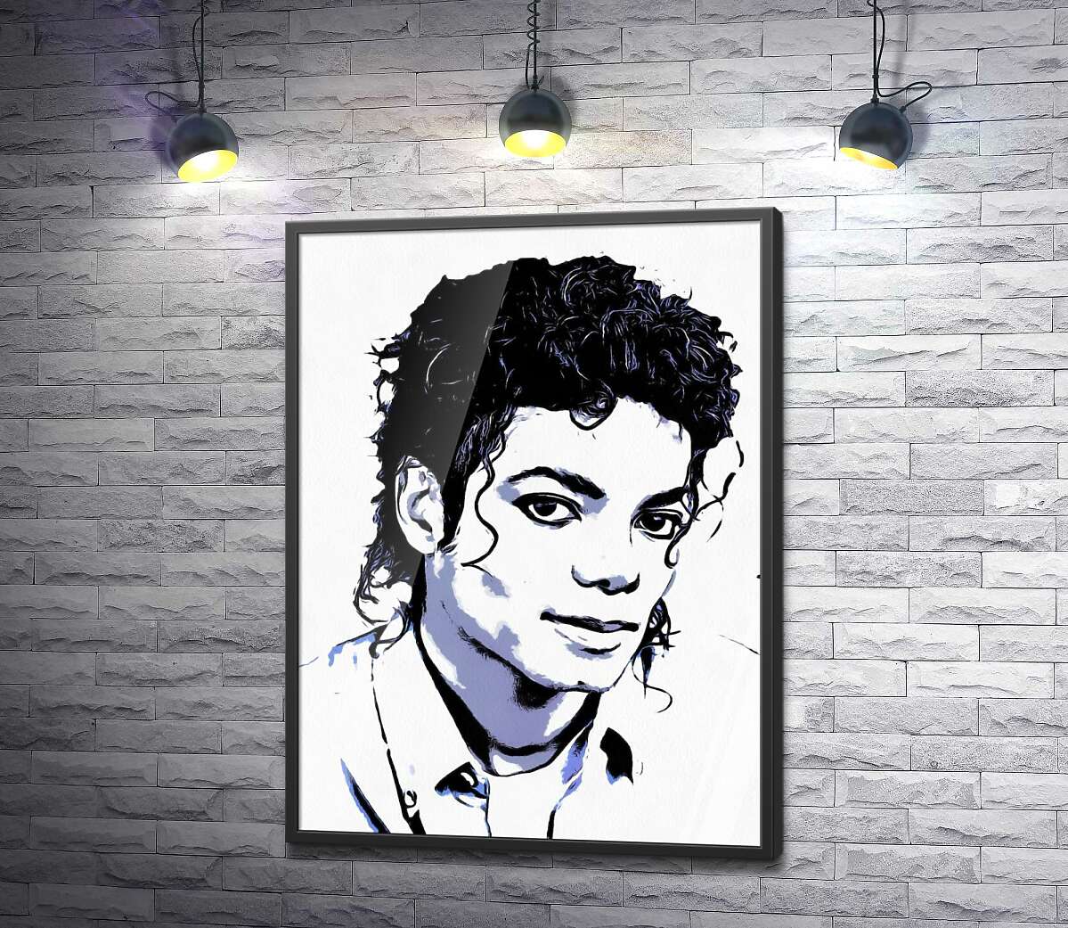 постер Черно-белый тон портрета Майкла Джексона (Michael Jackson)