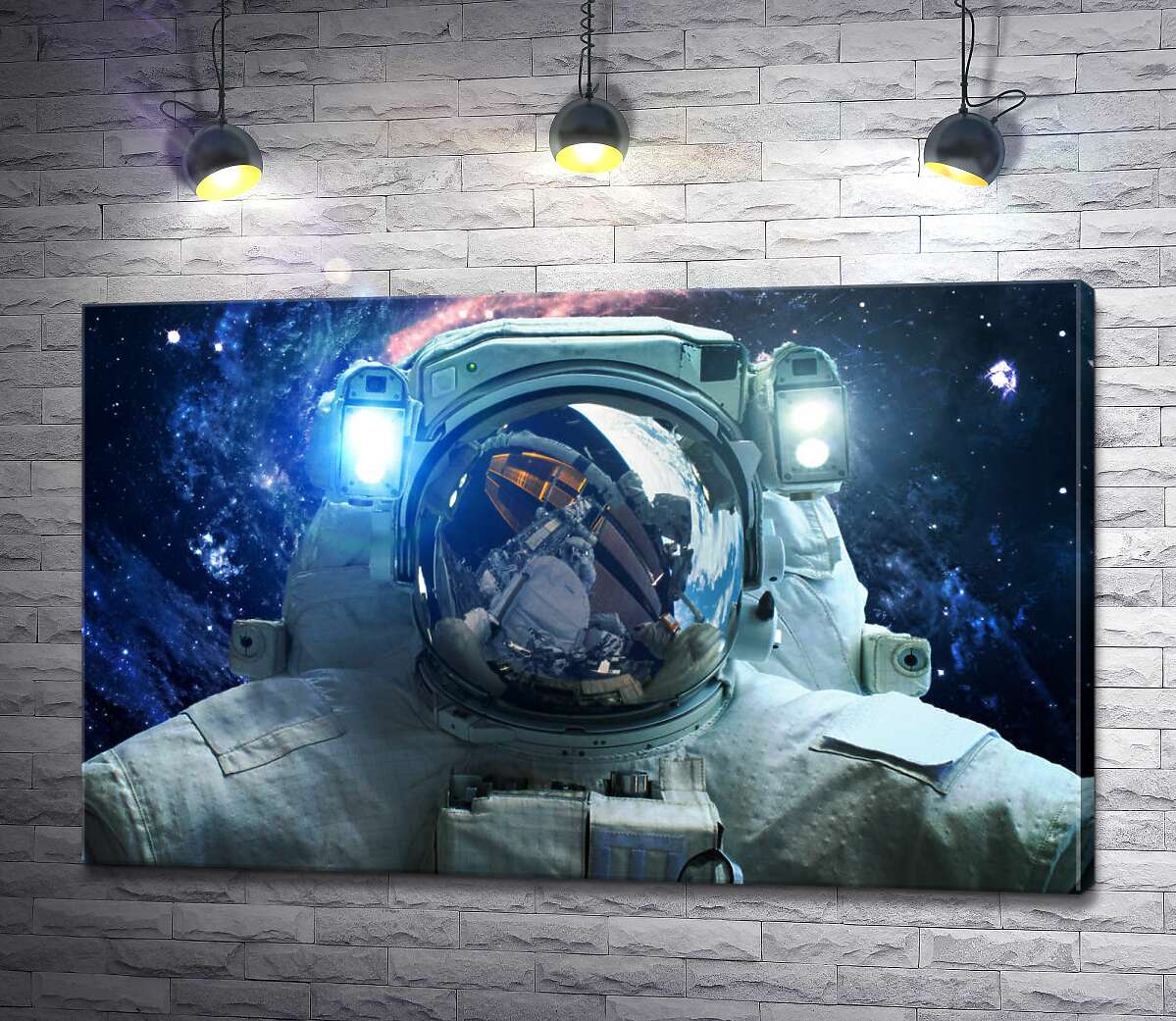 картина Відліт космонавта від корабля у відкритий космос