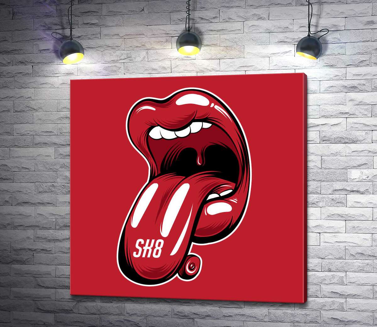 картина Червоний скейт на кінчику язика