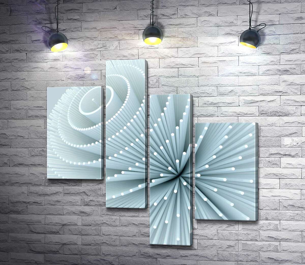 модульна картина Тонкі трубочки розпустились в білосніжну квітку (Модуль №21)