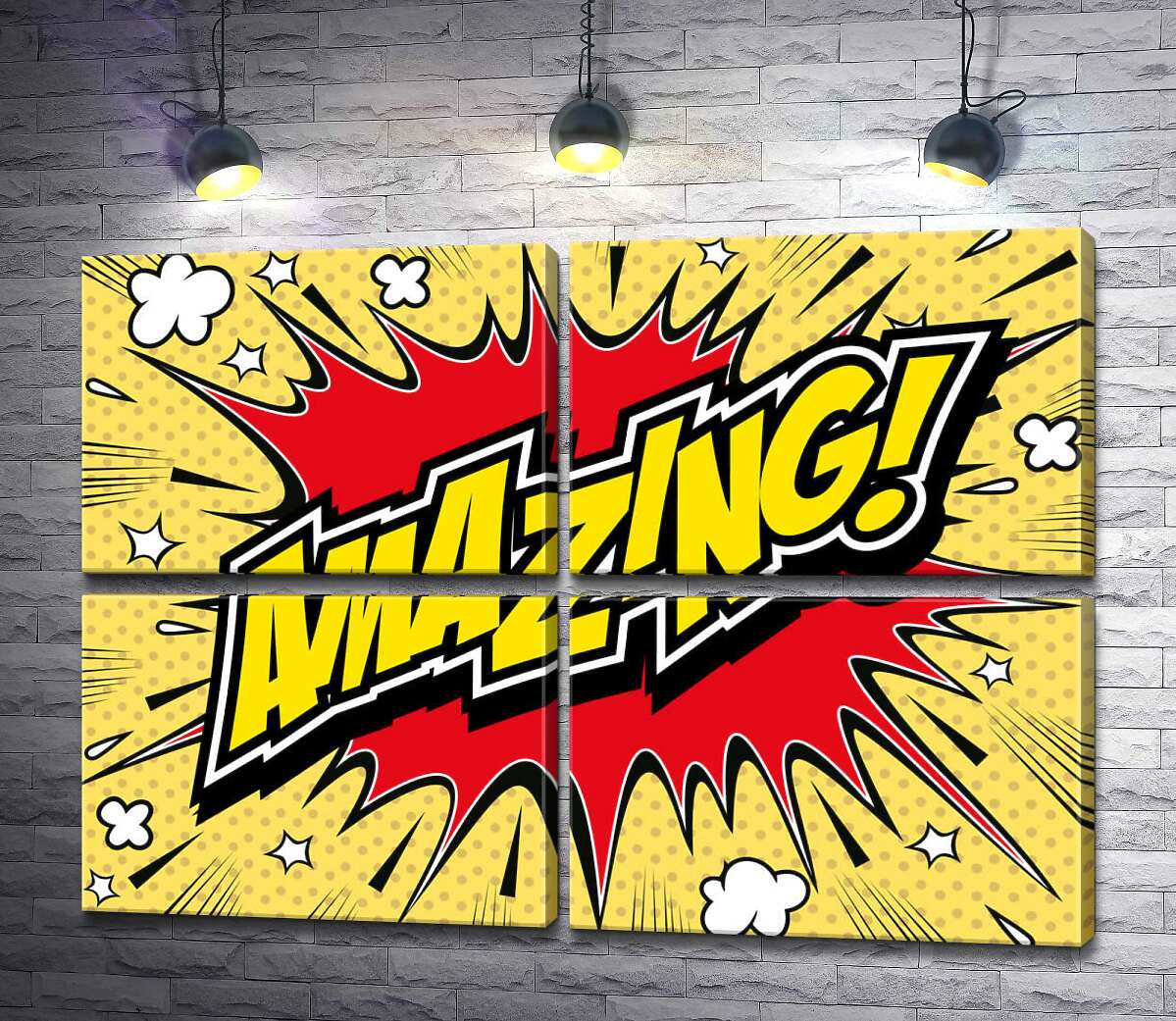 модульна картина Вибухова фраза "amazing" (Модуль №25)