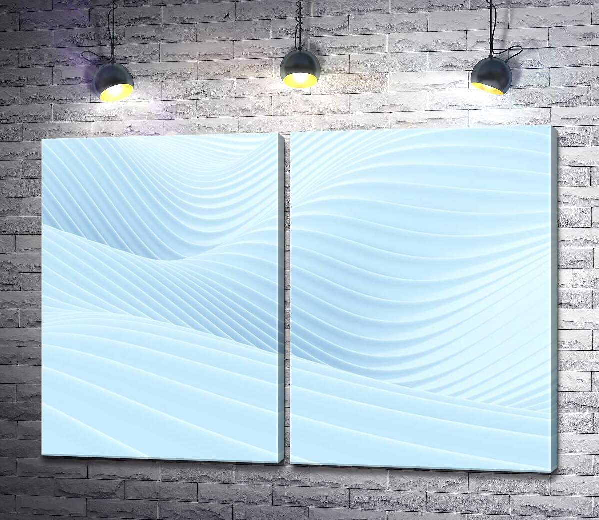 модульна картина Ребристі хвилі кольору ніжної блакиті