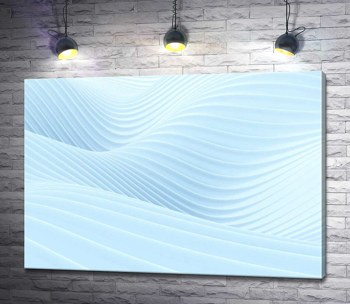 картина Ребристі хвилі кольору ніжної блакиті