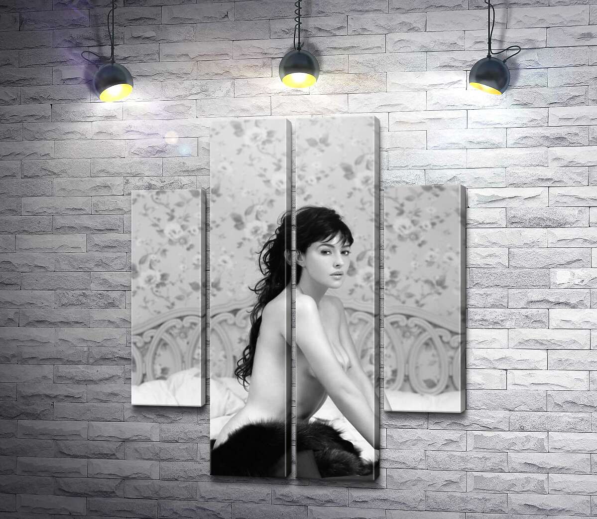 модульна картина Моніка Беллуччі (Monica Bellucci) еротично позує в ліжку (Модуль №20)