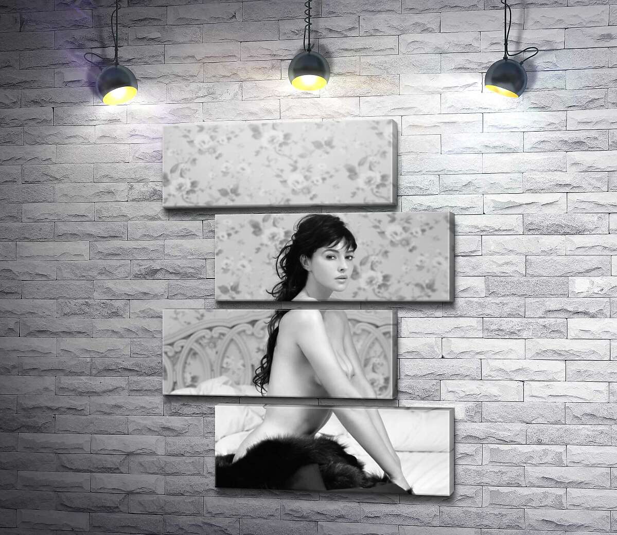 модульна картина Моніка Беллуччі (Monica Bellucci) еротично позує в ліжку (Модуль №23)