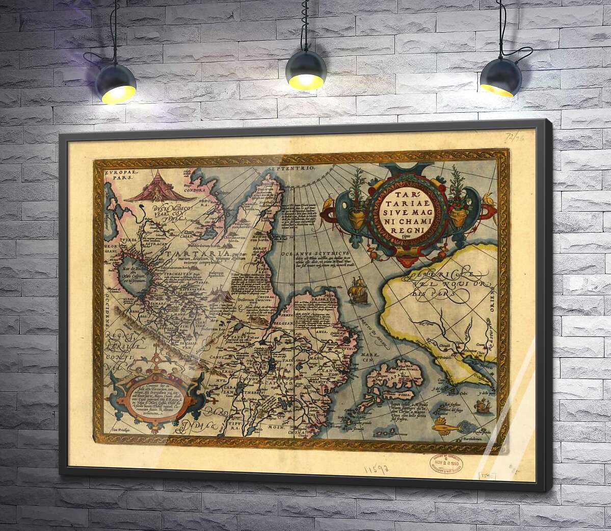 постер "Тартария" – восточная Азия в первом атласе картографа Авраама Ортелия (Abraham Ortelius)