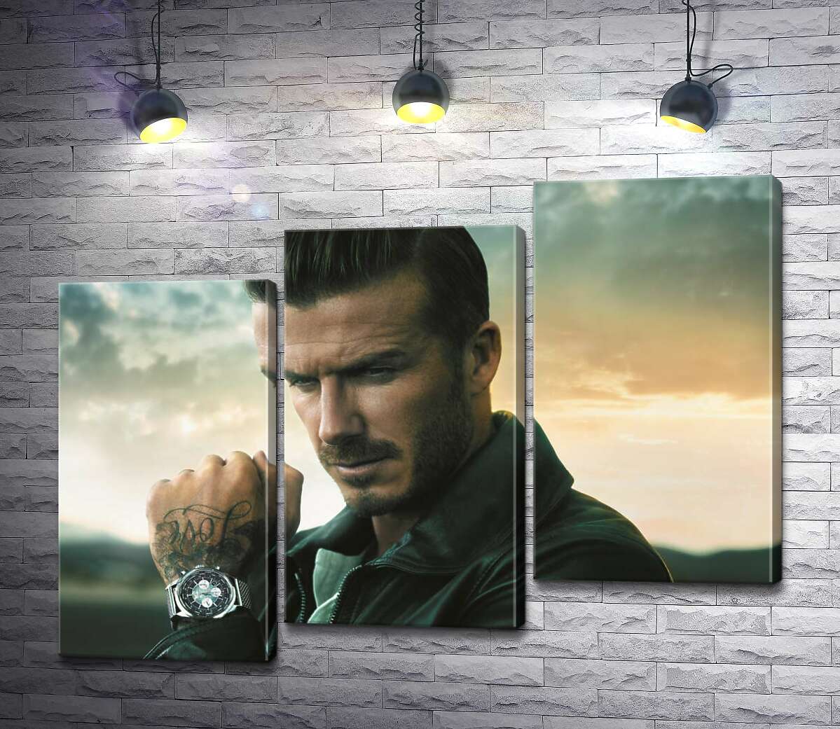 модульна картина Девід Бекхем (David Beckham) рекламує годинник від компанії Breitling (Модуль №14)