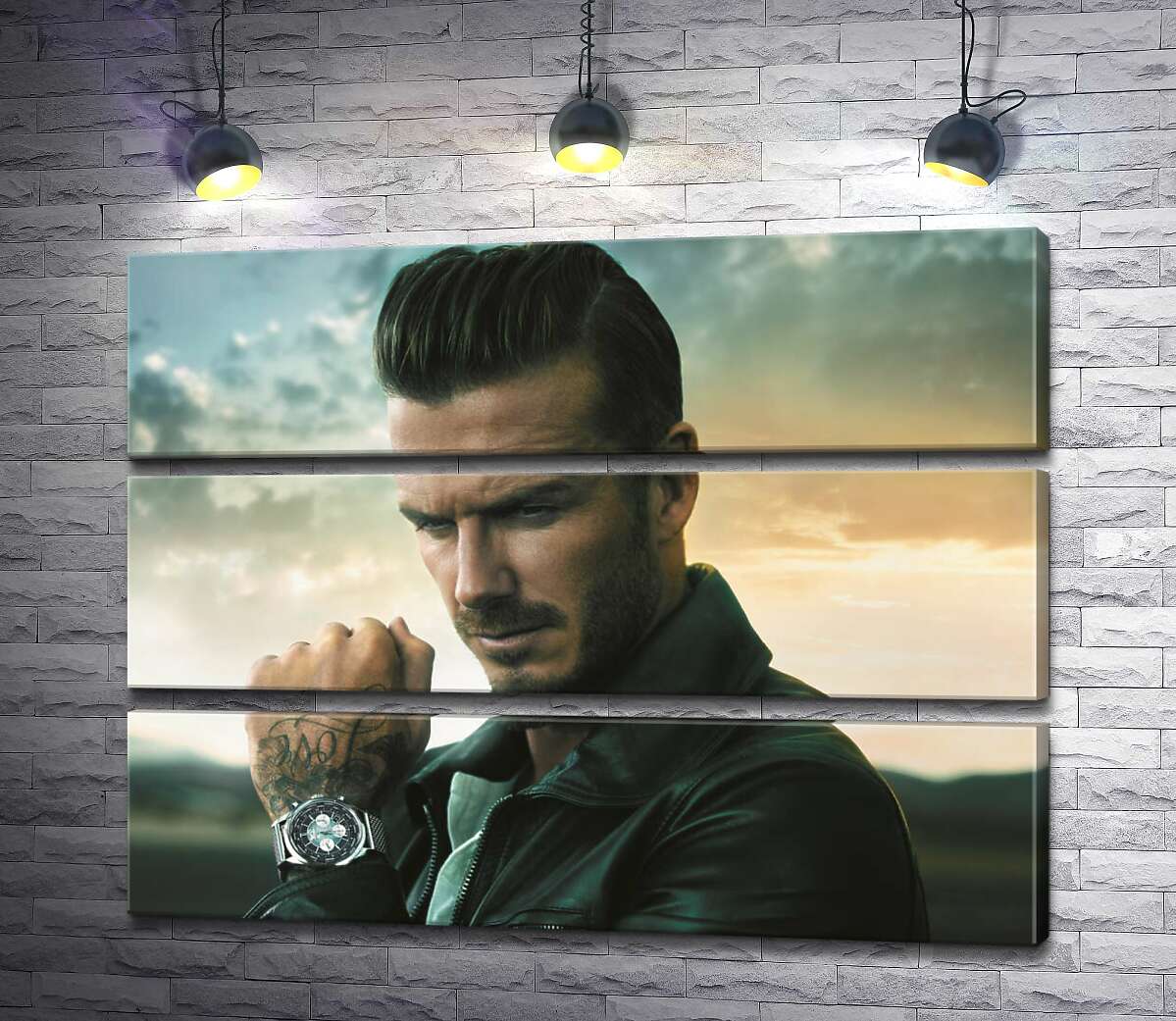 модульна картина Девід Бекхем (David Beckham) рекламує годинник від компанії Breitling (Модуль №15)