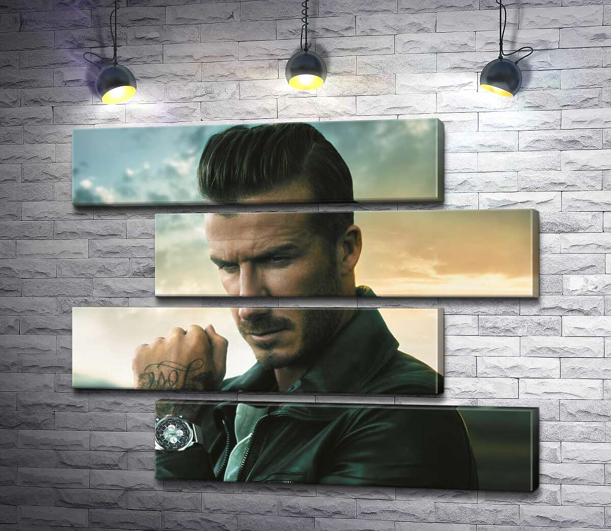 модульна картина Девід Бекхем (David Beckham) рекламує годинник від компанії Breitling (Модуль №23)