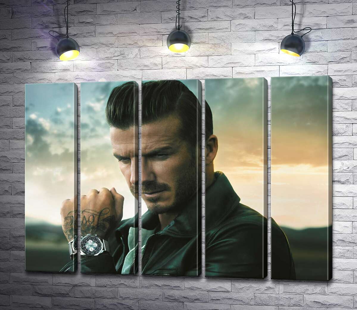 модульна картина Девід Бекхем (David Beckham) рекламує годинник від компанії Breitling (Модуль №26)