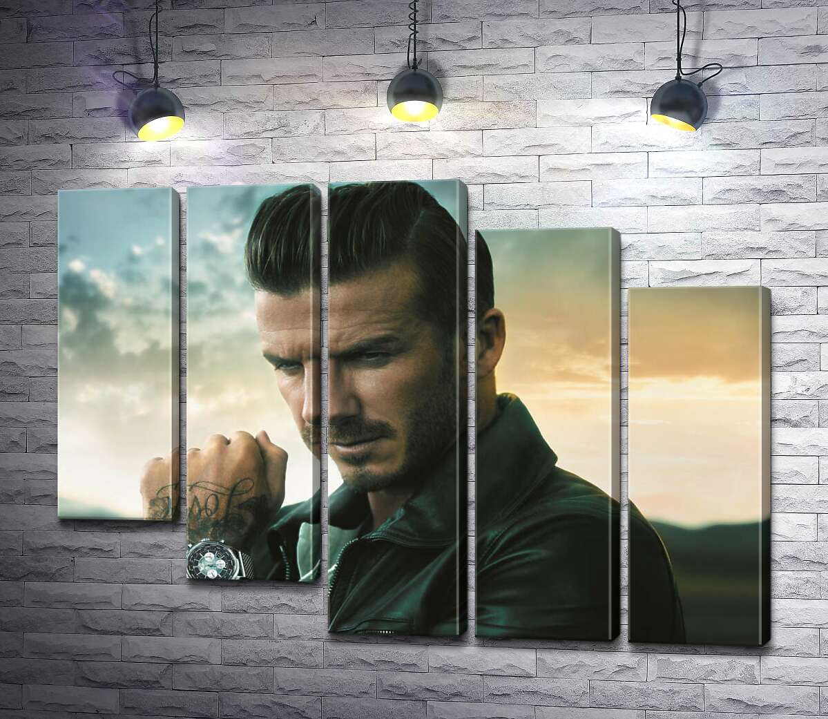 модульна картина Девід Бекхем (David Beckham) рекламує годинник від компанії Breitling (Модуль №28)