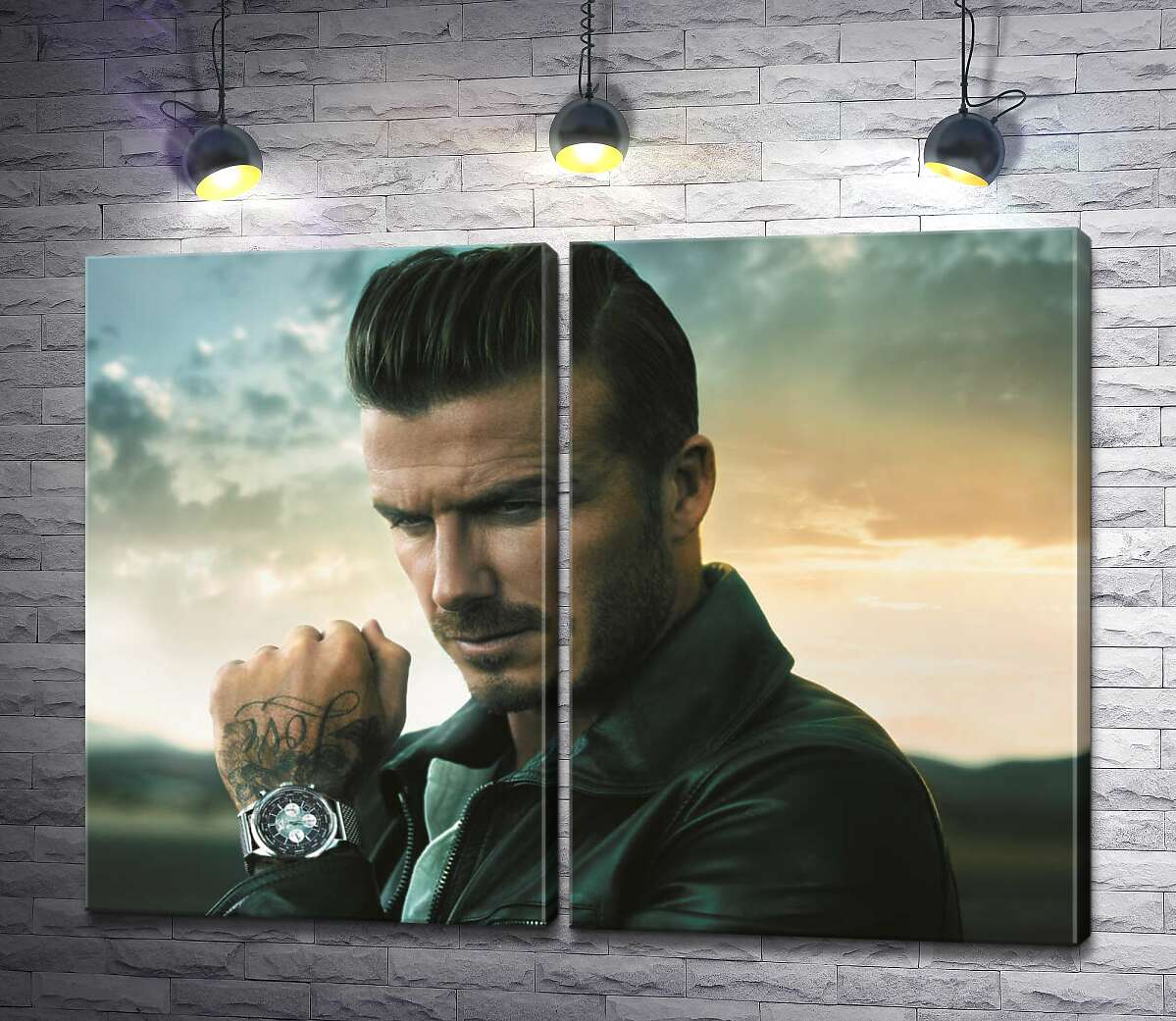 модульна картина Девід Бекхем (David Beckham) рекламує годинник від компанії Breitling