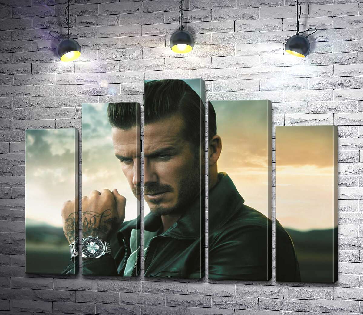 модульна картина Девід Бекхем (David Beckham) рекламує годинник від компанії Breitling (Модуль №29)