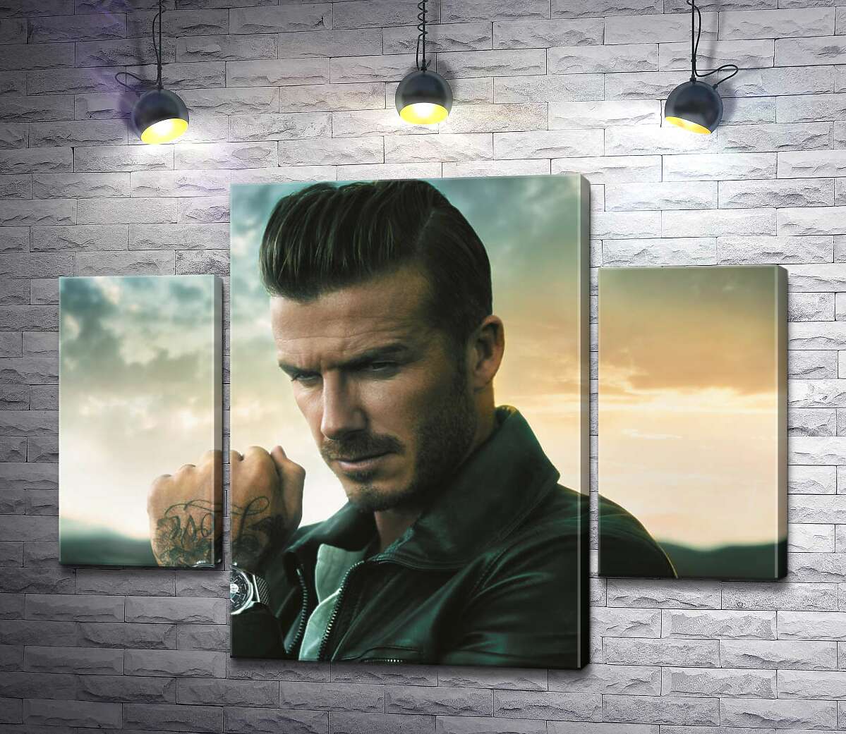 модульна картина Девід Бекхем (David Beckham) рекламує годинник від компанії Breitling (Модуль №5)