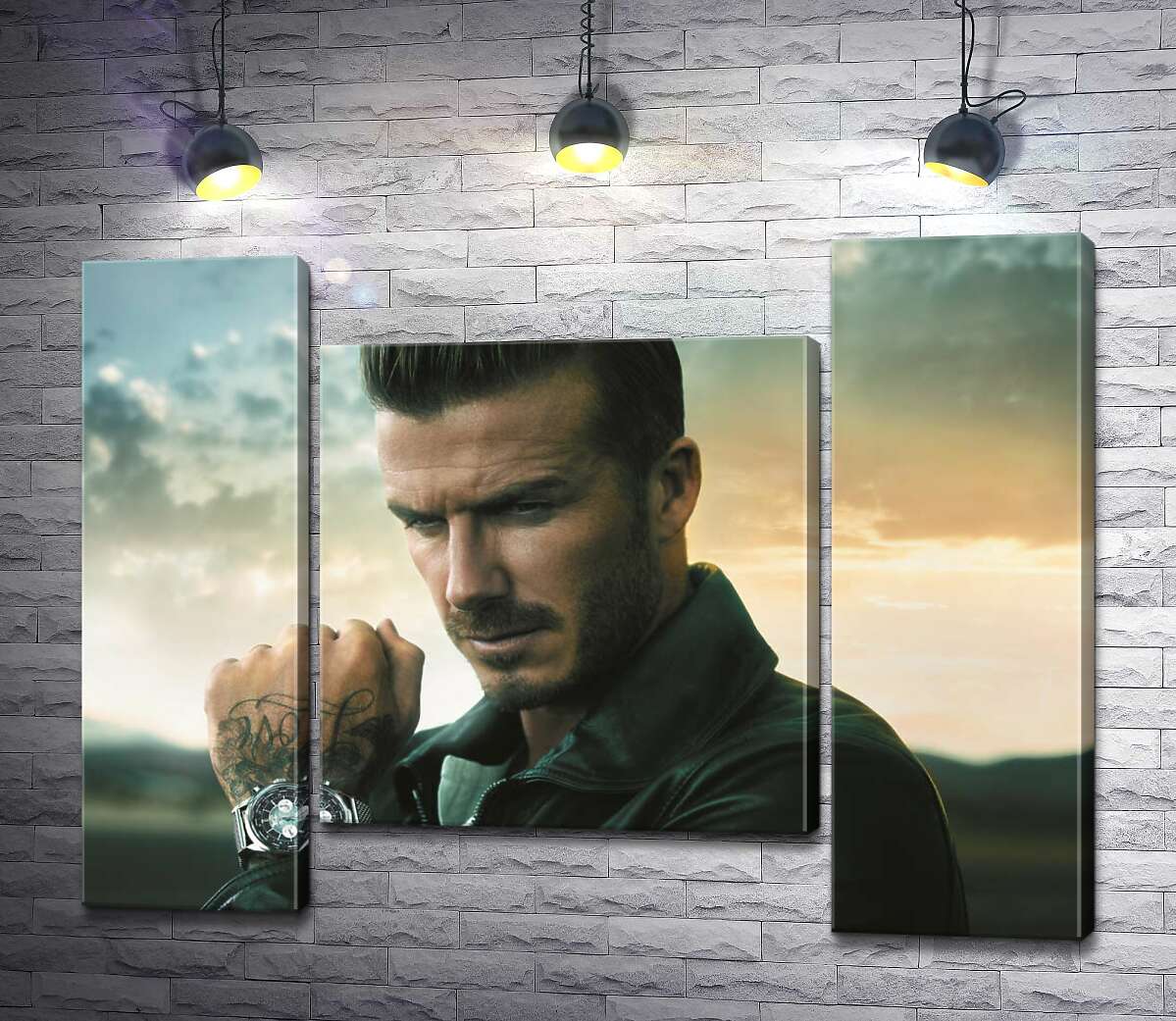 модульна картина Девід Бекхем (David Beckham) рекламує годинник від компанії Breitling (Модуль №11)