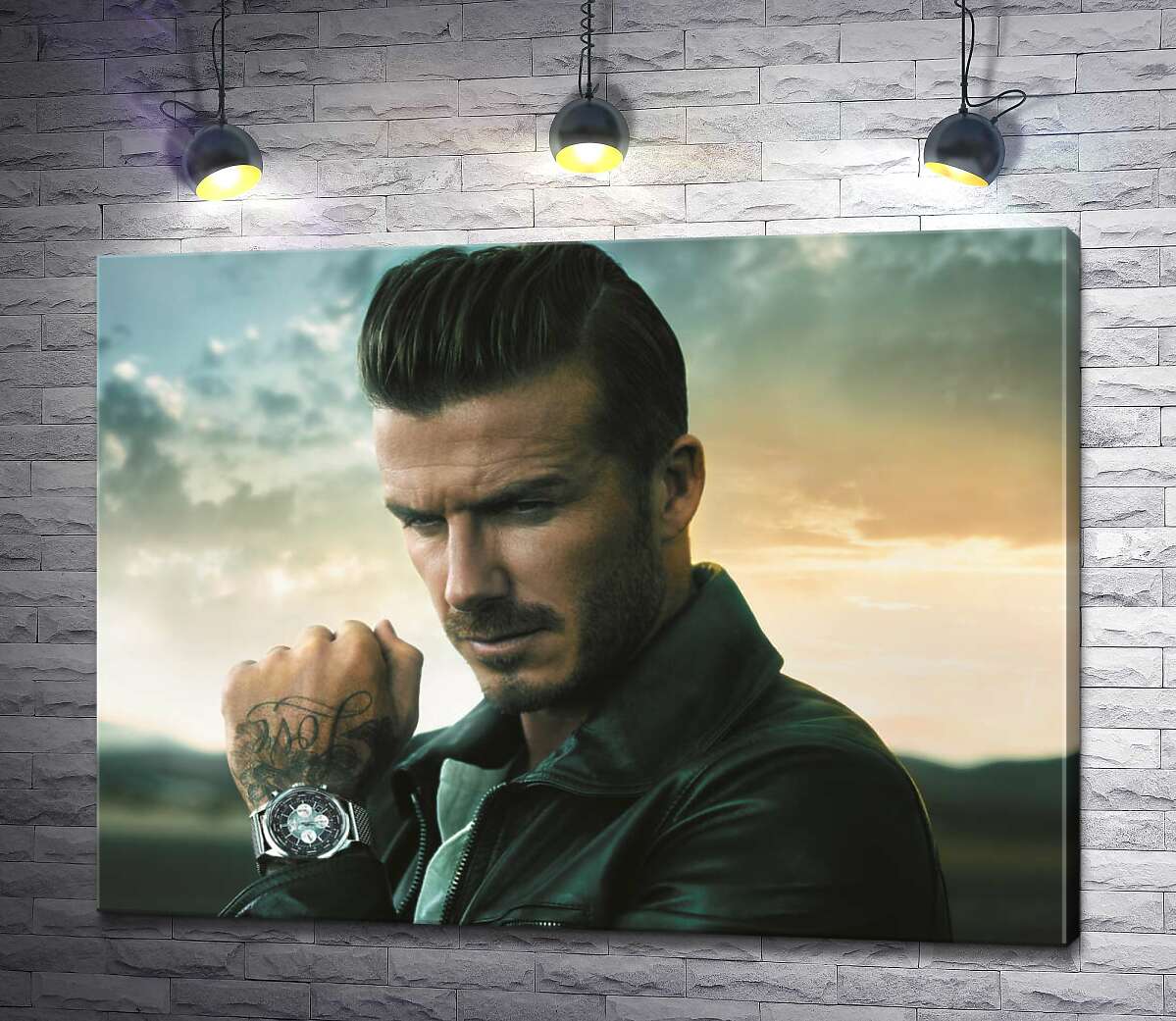 картина Дэвид Бекхэм (David Beckham) рекламирует часы от компании Breitling