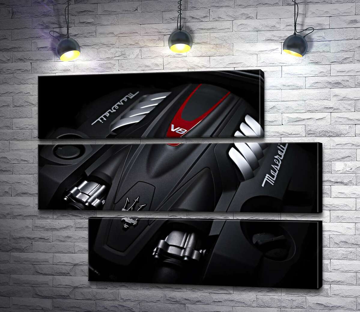 модульна картина Матова поверхня двигуна Maserati Quattroporte (Модуль №16)