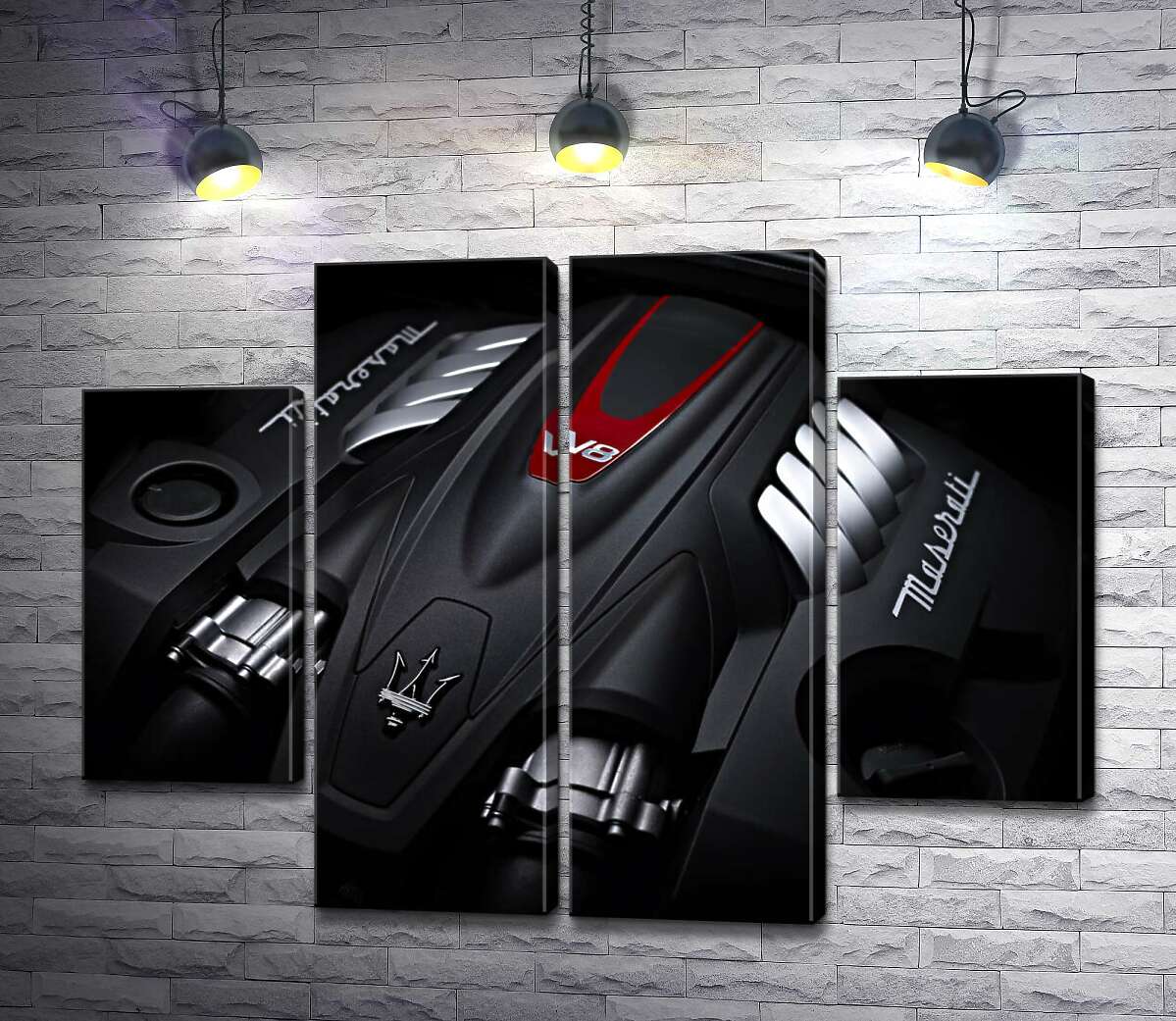 модульна картина Матова поверхня двигуна Maserati Quattroporte (Модуль №20)