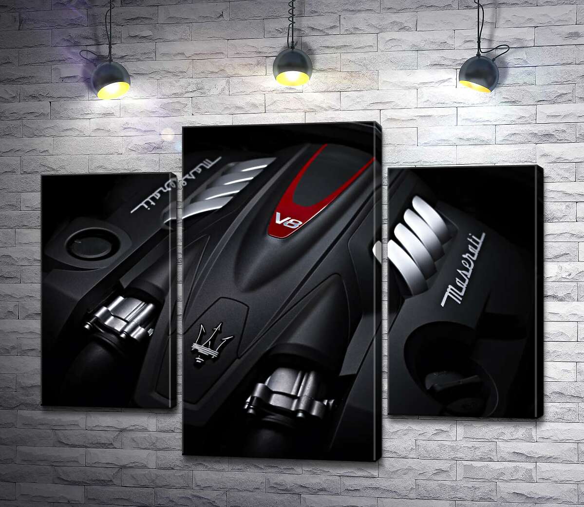 модульна картина Матова поверхня двигуна Maserati Quattroporte (Модуль №10)