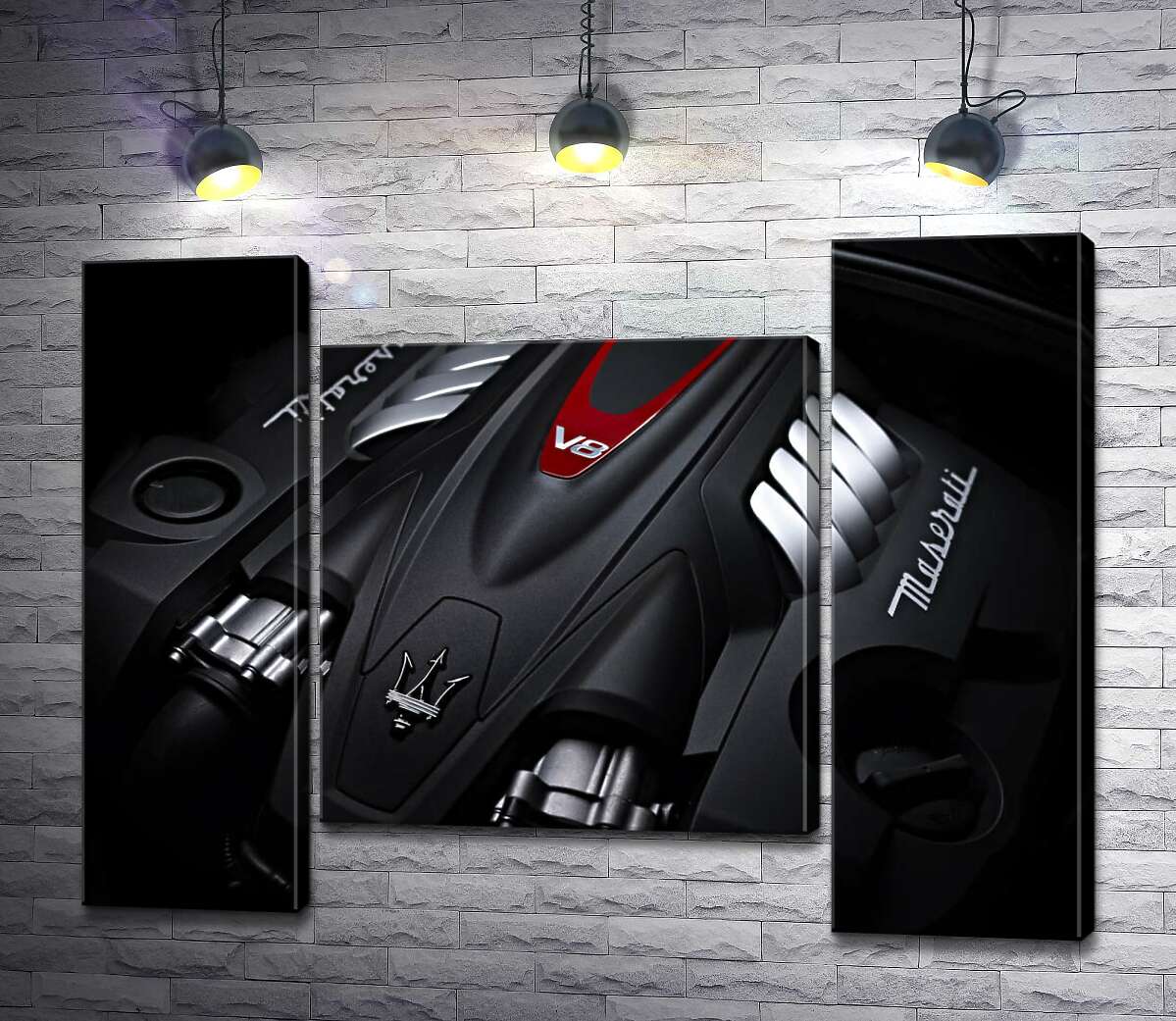 модульна картина Матова поверхня двигуна Maserati Quattroporte (Модуль №11)