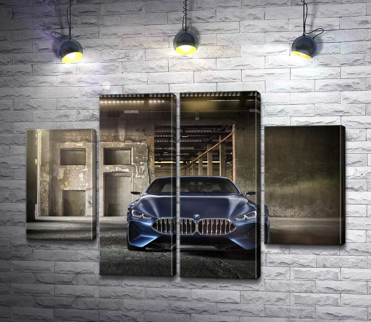 модульна картина Глибокий синій колір автомобіля BMW 8 (Модуль №20)
