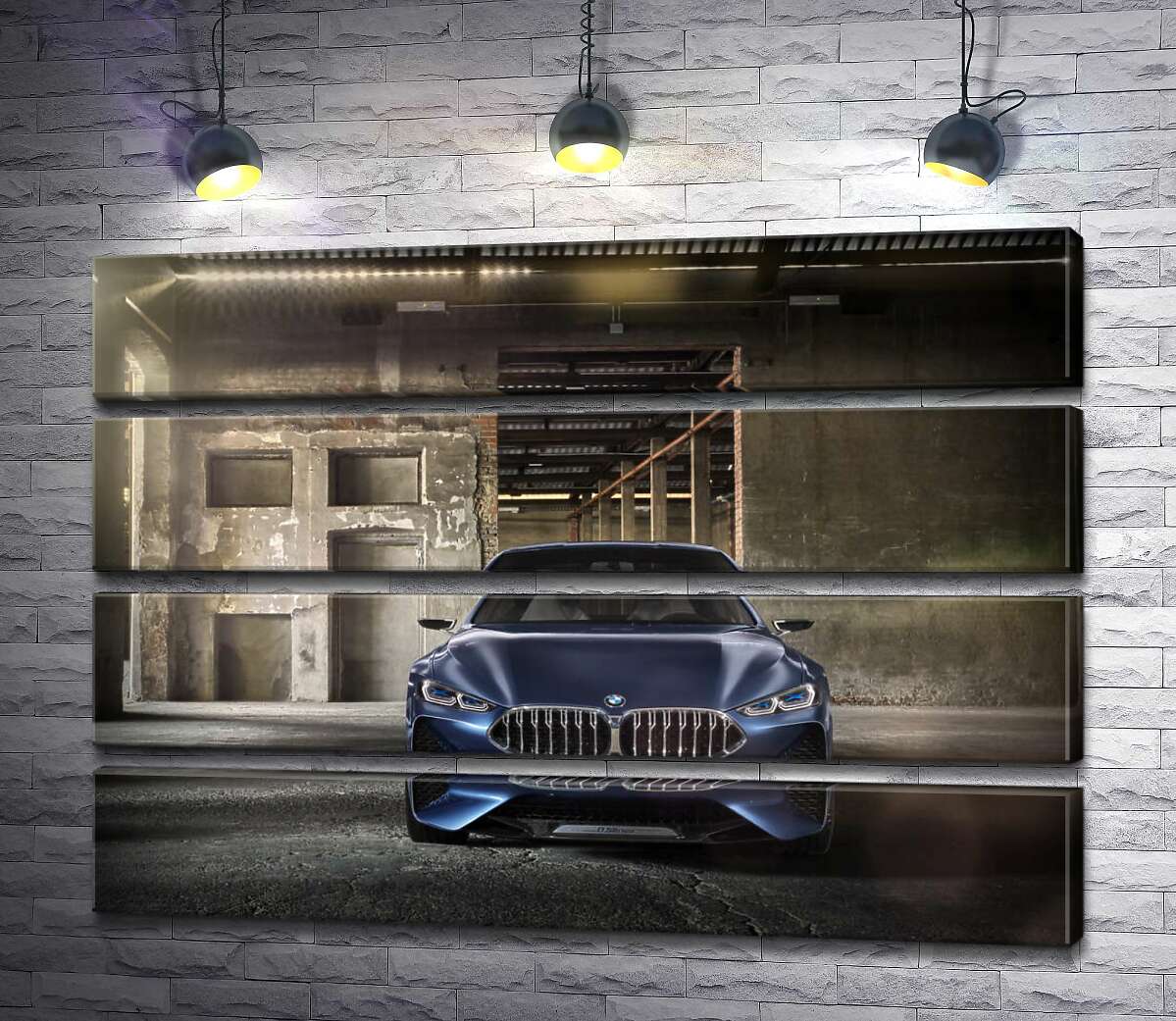 модульная картина Глубокий синий цвет автомобиля BMW 8 (Модуль №22)