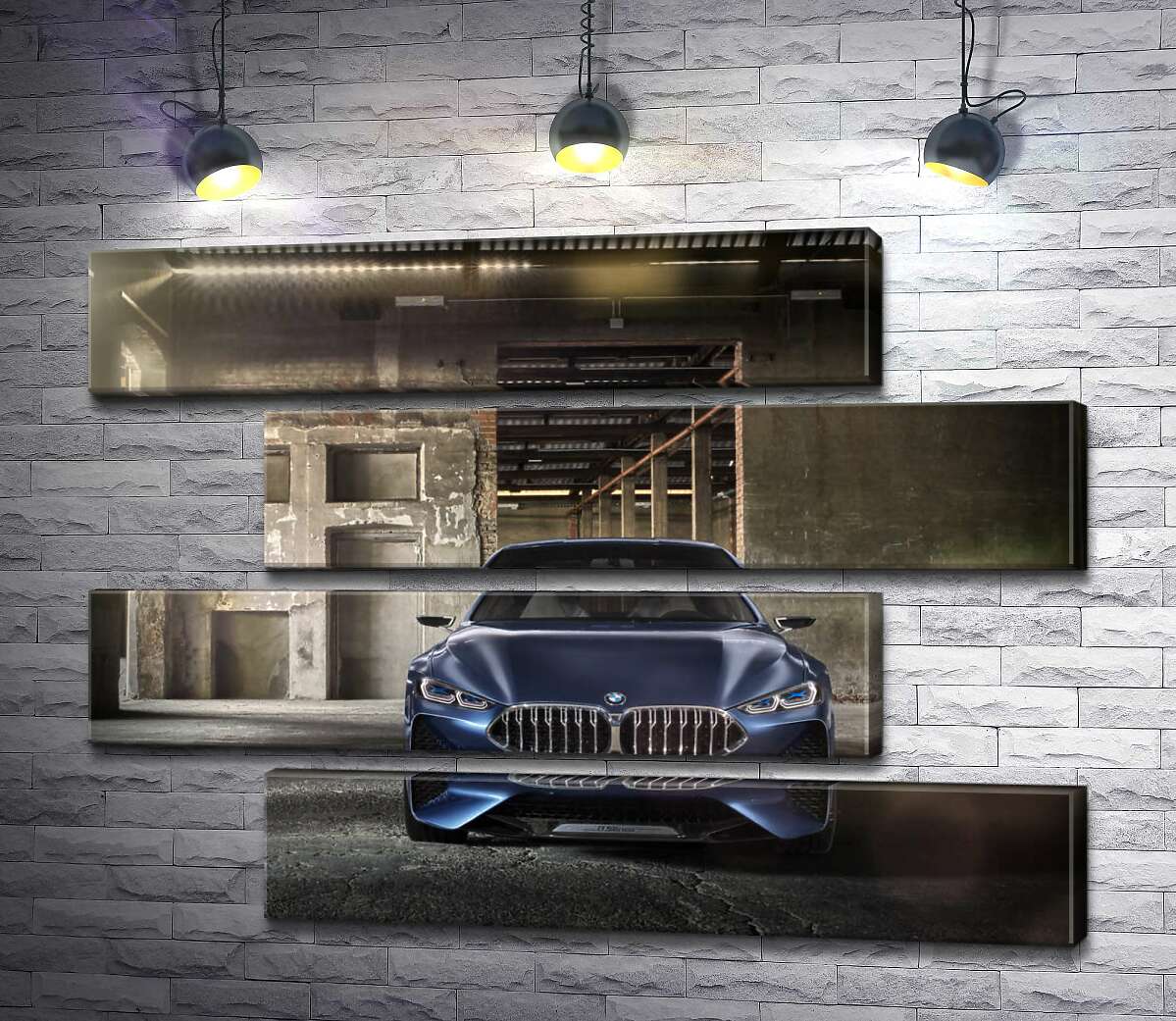 модульна картина Глибокий синій колір автомобіля BMW 8 (Модуль №23)