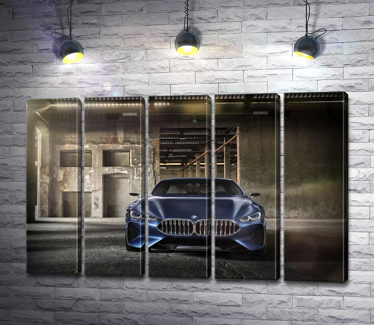модульная картина Глубокий синий цвет автомобиля BMW 8 (Модуль №26)