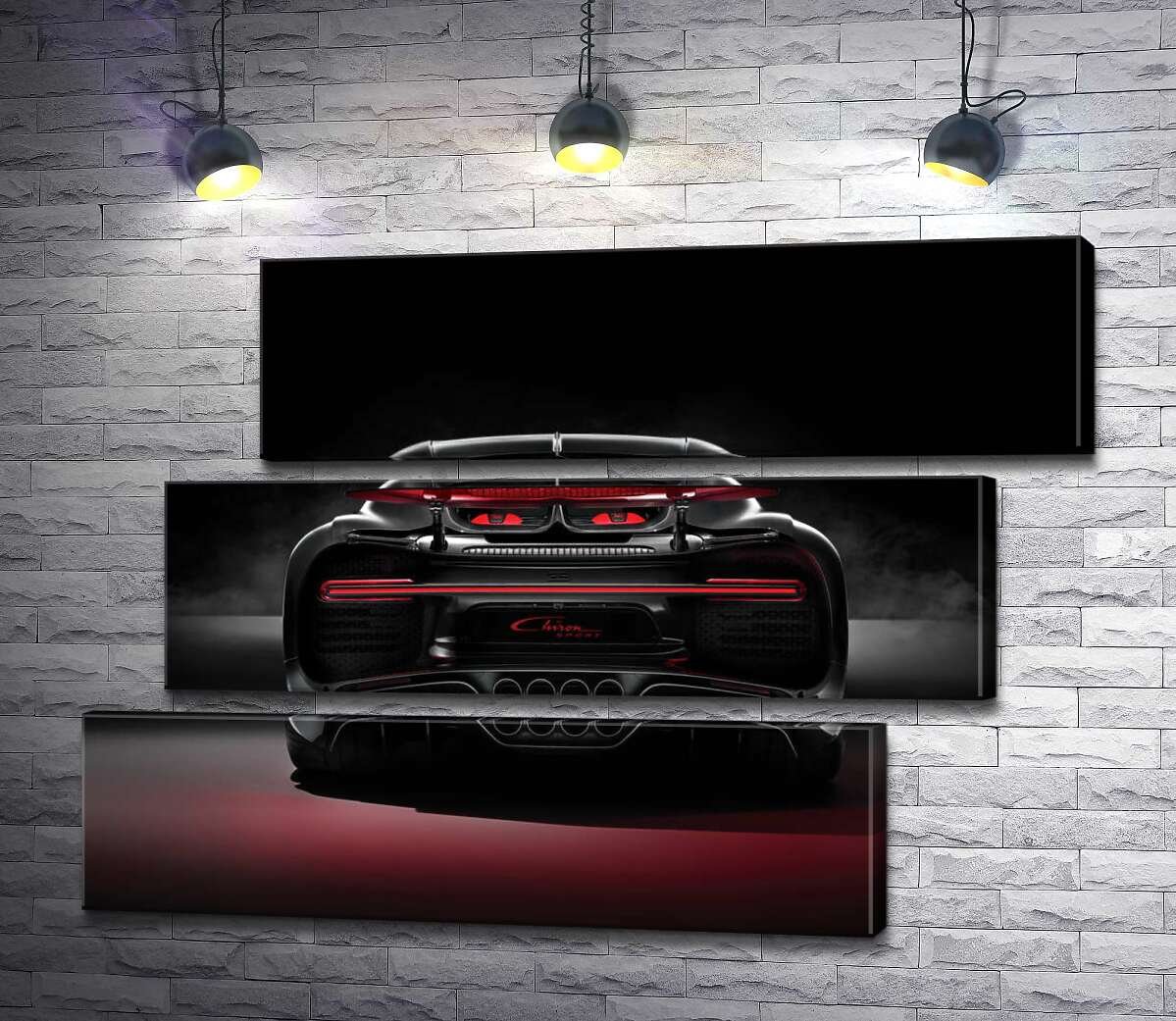 модульная картина Инопланетный дизайн задней части автомобиля Bugatti Chiron (Модуль №17)