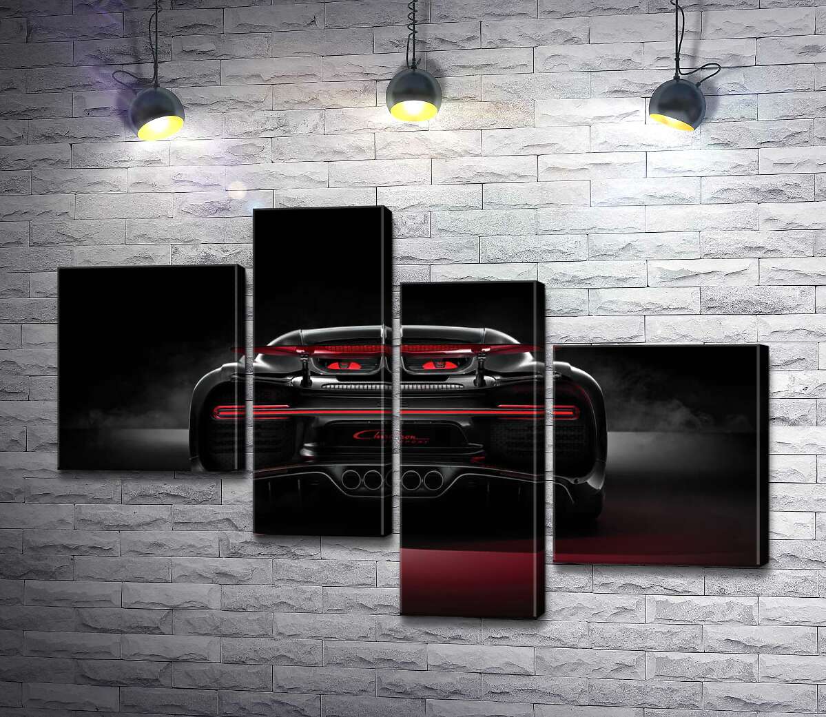 модульна картина Інопланетний дизайн задньої частини автомобіля Bugatti Chiron (Модуль №21)