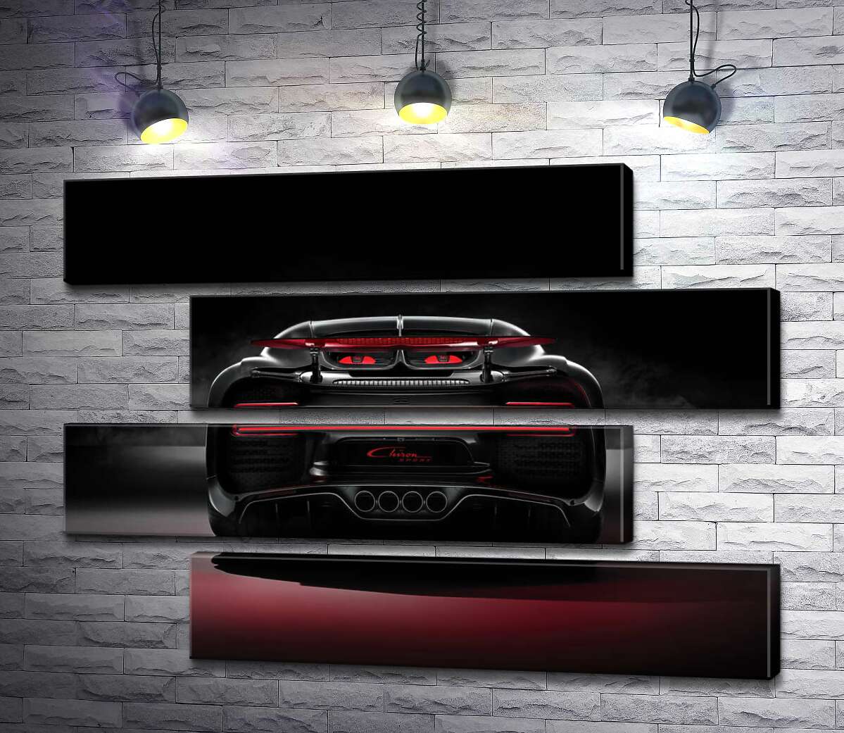 модульна картина Інопланетний дизайн задньої частини автомобіля Bugatti Chiron (Модуль №23)